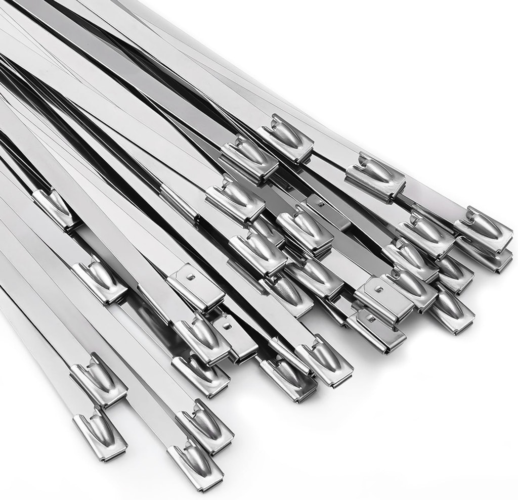 304 Stainless Steel 11.8" Zip Tie 100-Piece Set: $5.99