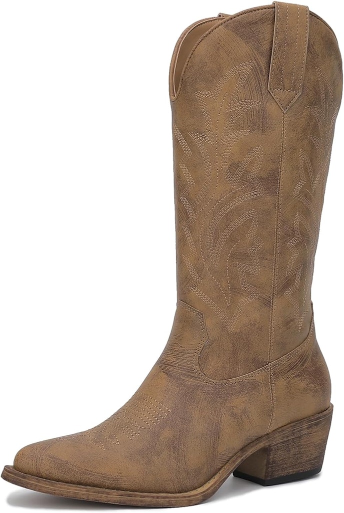 Globalwin Women's Camel Tan Cowboy Boots: $19.99